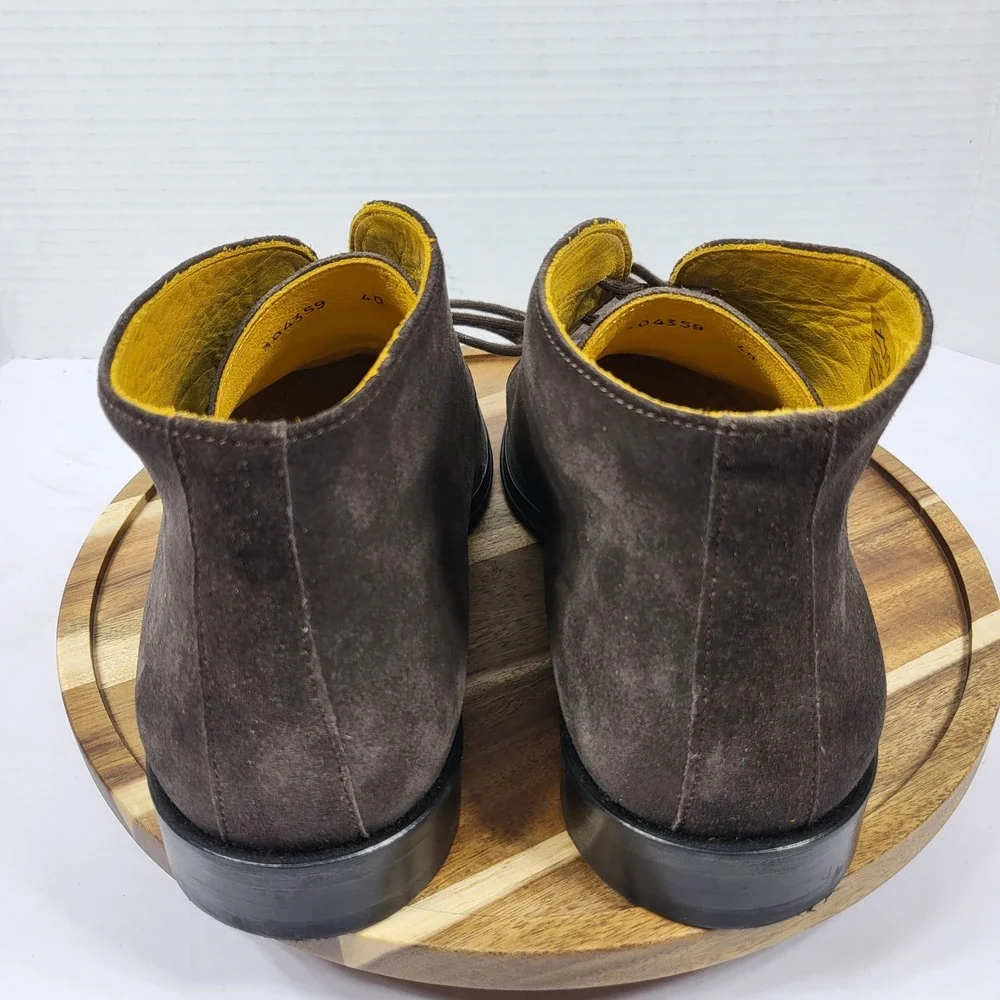 Undandy 304359 Dark Brown Suede Chukka Boots Yellow Lining Mens EU 40 Portugal